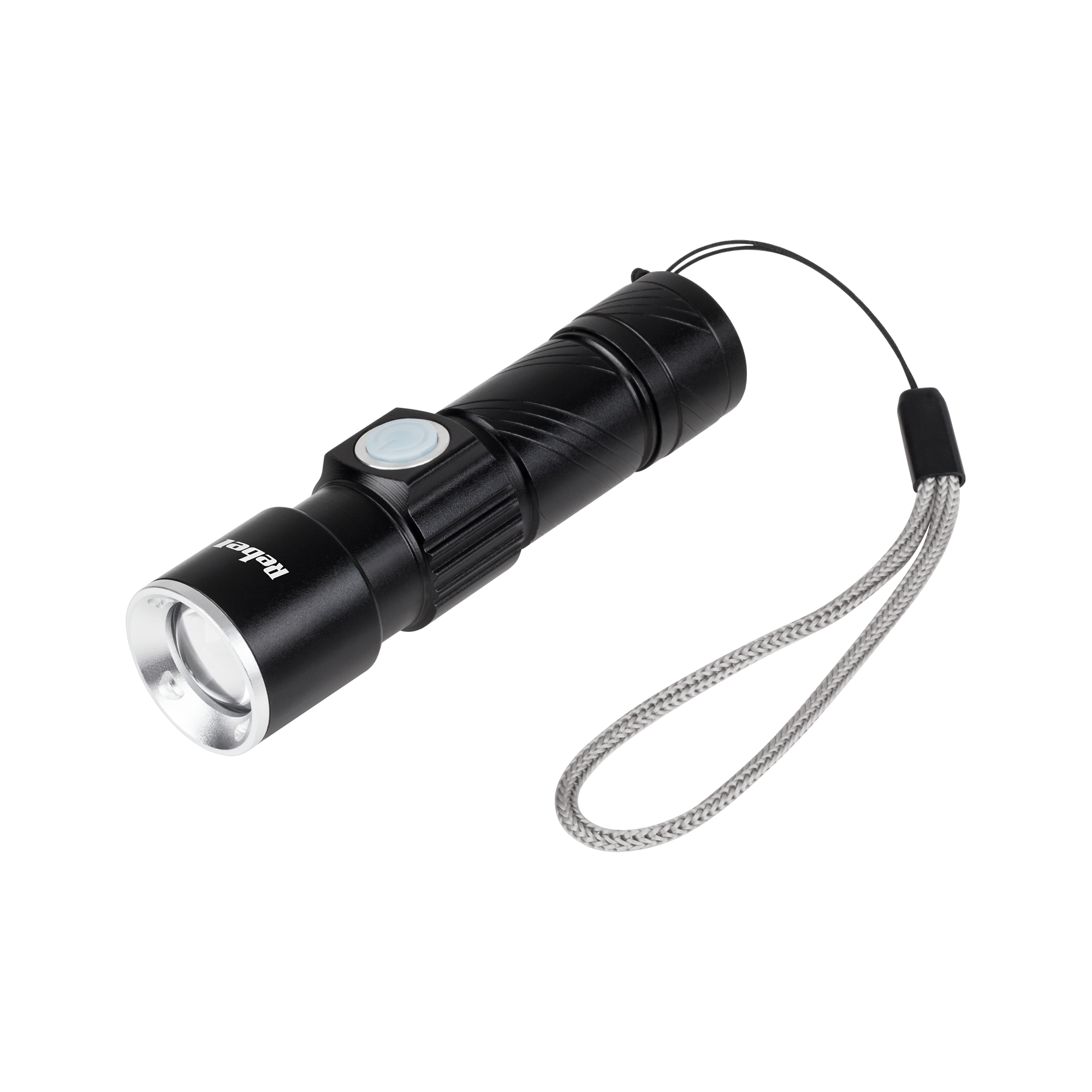 Rebel aliuminis žibintuvėlis, 3 W, ZOOM, USB kištukas