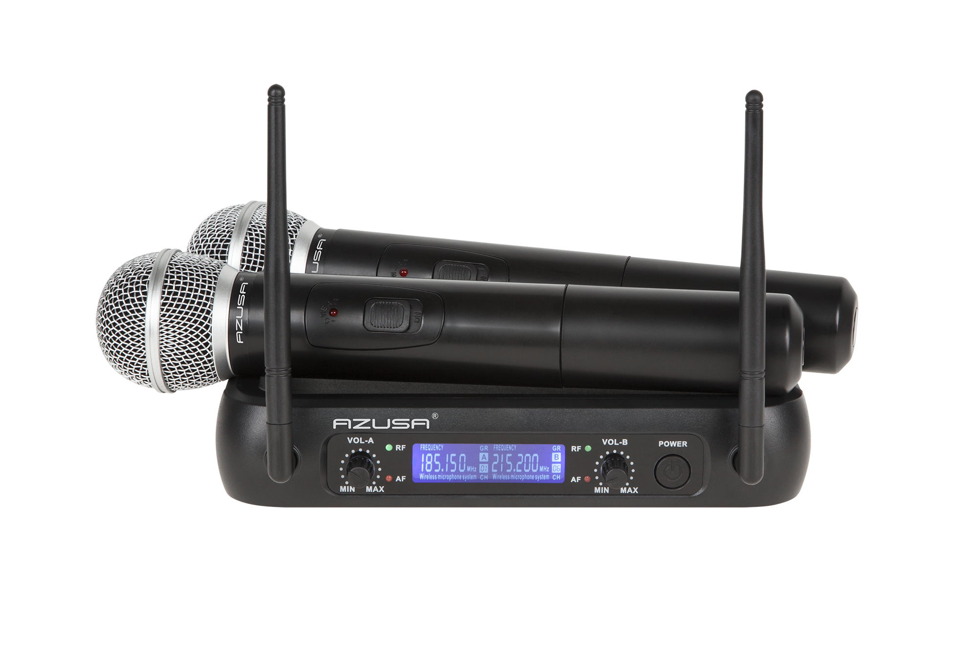 WR-358LD 2 kanalų VHF belaidžių mikrofonų komplektas, 2 rankiniai mikrofonai