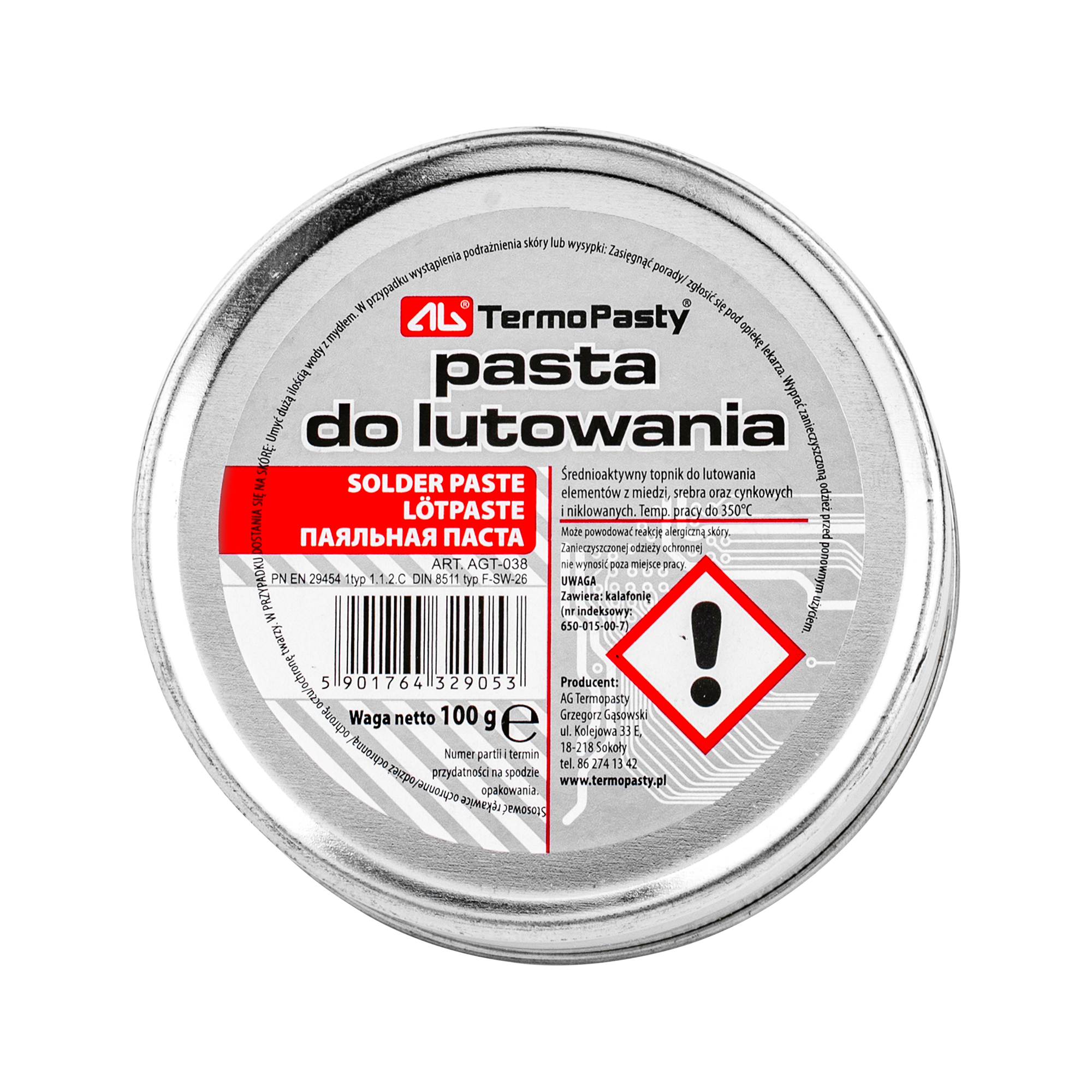 Паяльная паста AG, 100 г, AGT-038