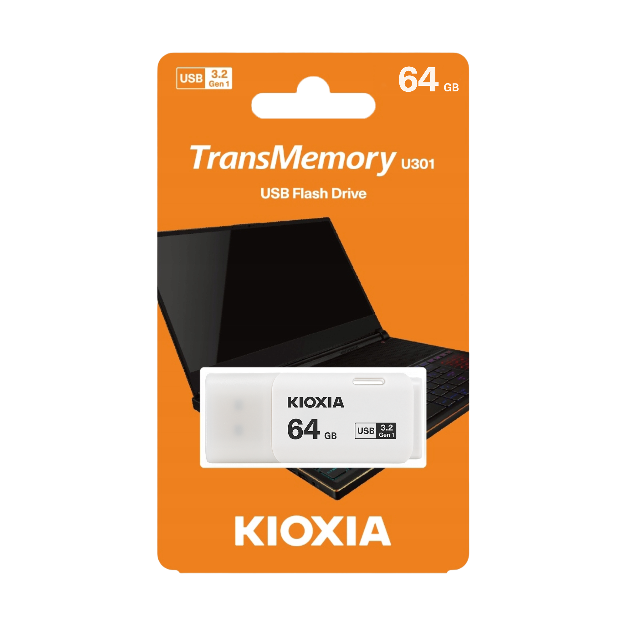 Kioxia TransMemory U301 USB atmintinė 64 GB USB Type-A 3.2 Gen 1 (3.1 Gen 1) balta