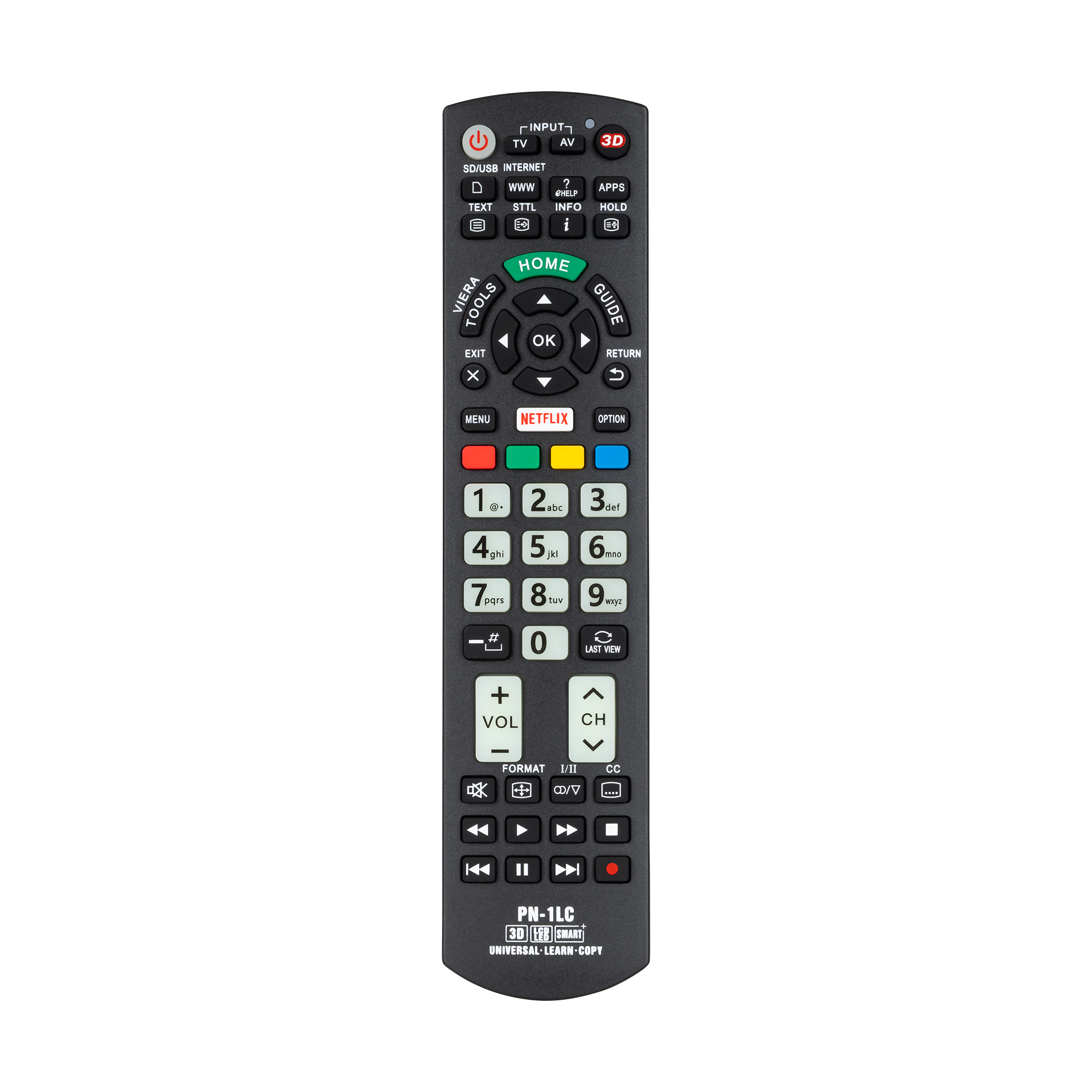 Universalus televizoriaus nuotolinio valdymo pultas PN-1LC, skirtas Panasonic televizoriams