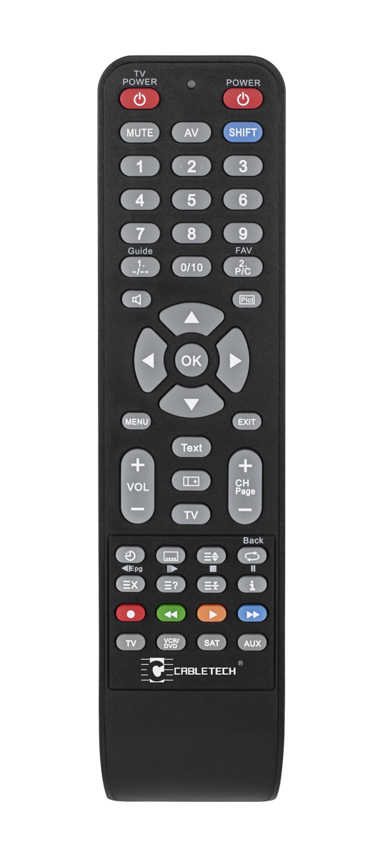 Cabletech 4-in-1 programuojamas universalus nuotolinio valdymo pultas