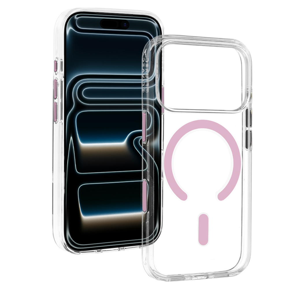 Liavec Pure dėklas su kameros valdymo mygtuku, skirtas iPhone 18 Pro Max/17 Pro Max, rožinis