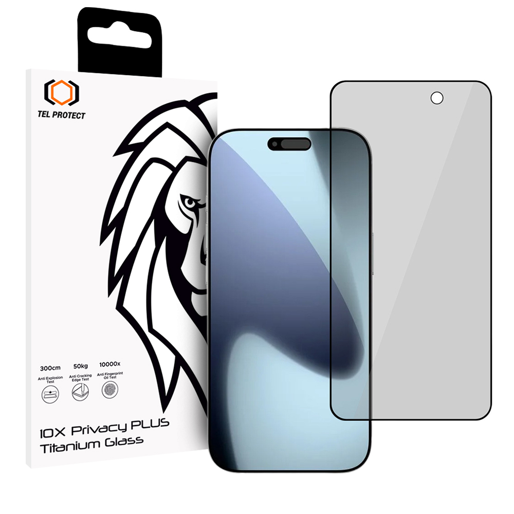 Tel Protect 10X Privacy Titanium grūdintas privatumo apsauginis stiklas Apple iPhone 17 Pro Max