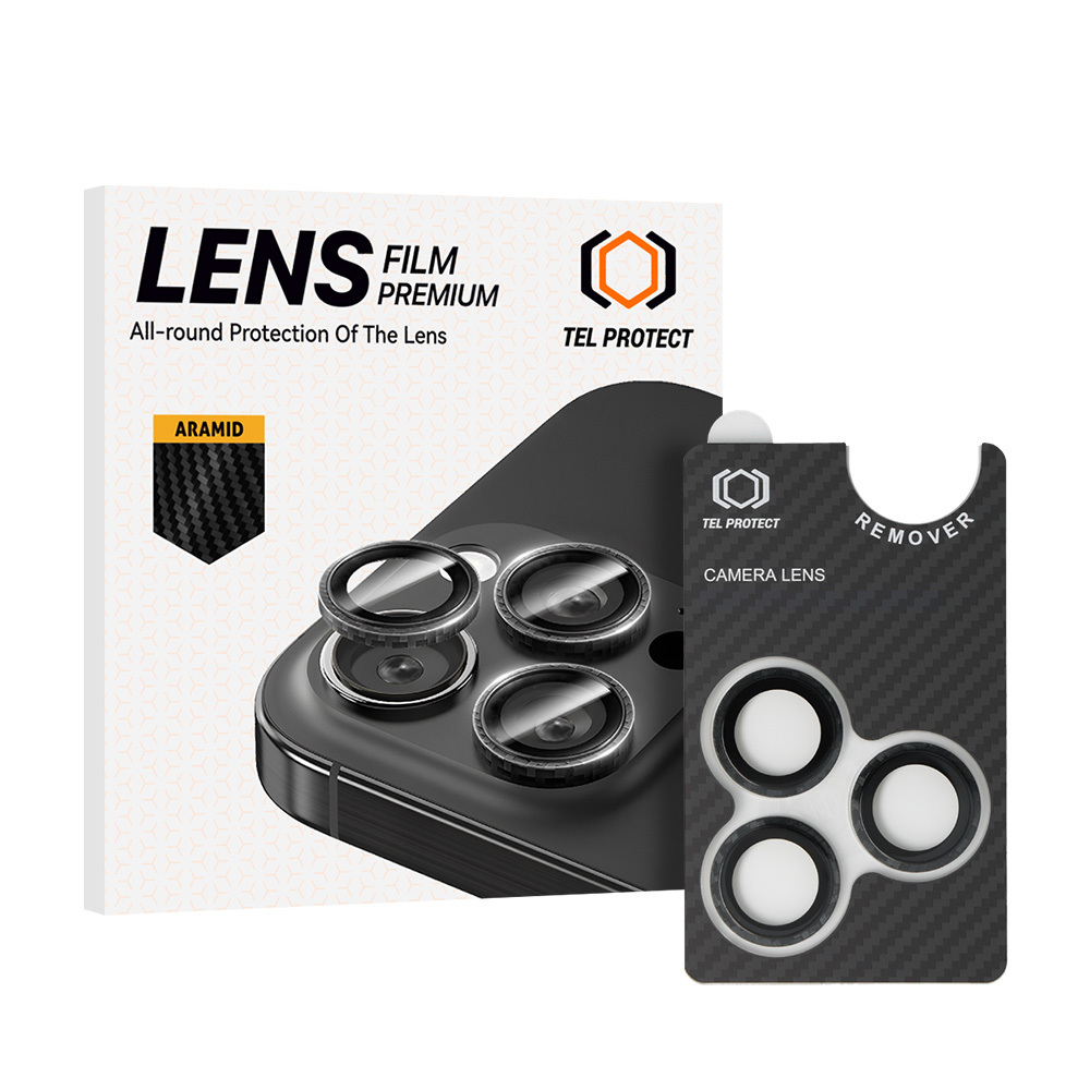 Tel Protect 3D Lens Aramid Series grūdinti kameros lęšių apsauginiai stiklai Apple iPhone 18 Pro / 18 Pro Max (3 vnt.)