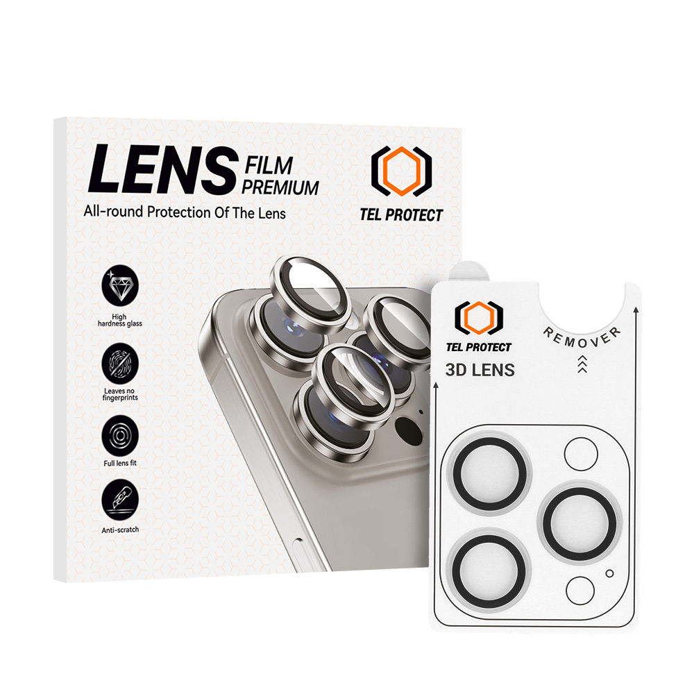 Tel Protect 3D Lens skaidrūs grūdinti apsauginiai stiklai Apple iPhone 18 Pro / 18 Pro Max kameros lęšiams (3 vnt.)