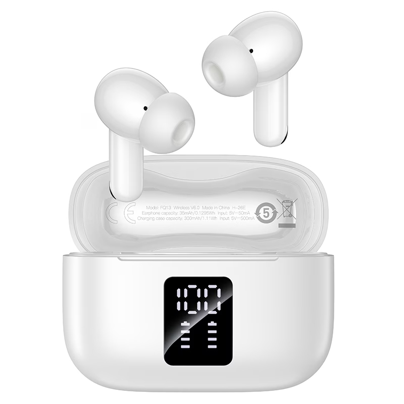 Baltos TWS „Bluetooth“ ausinės „Borofone FQ13 Astute“