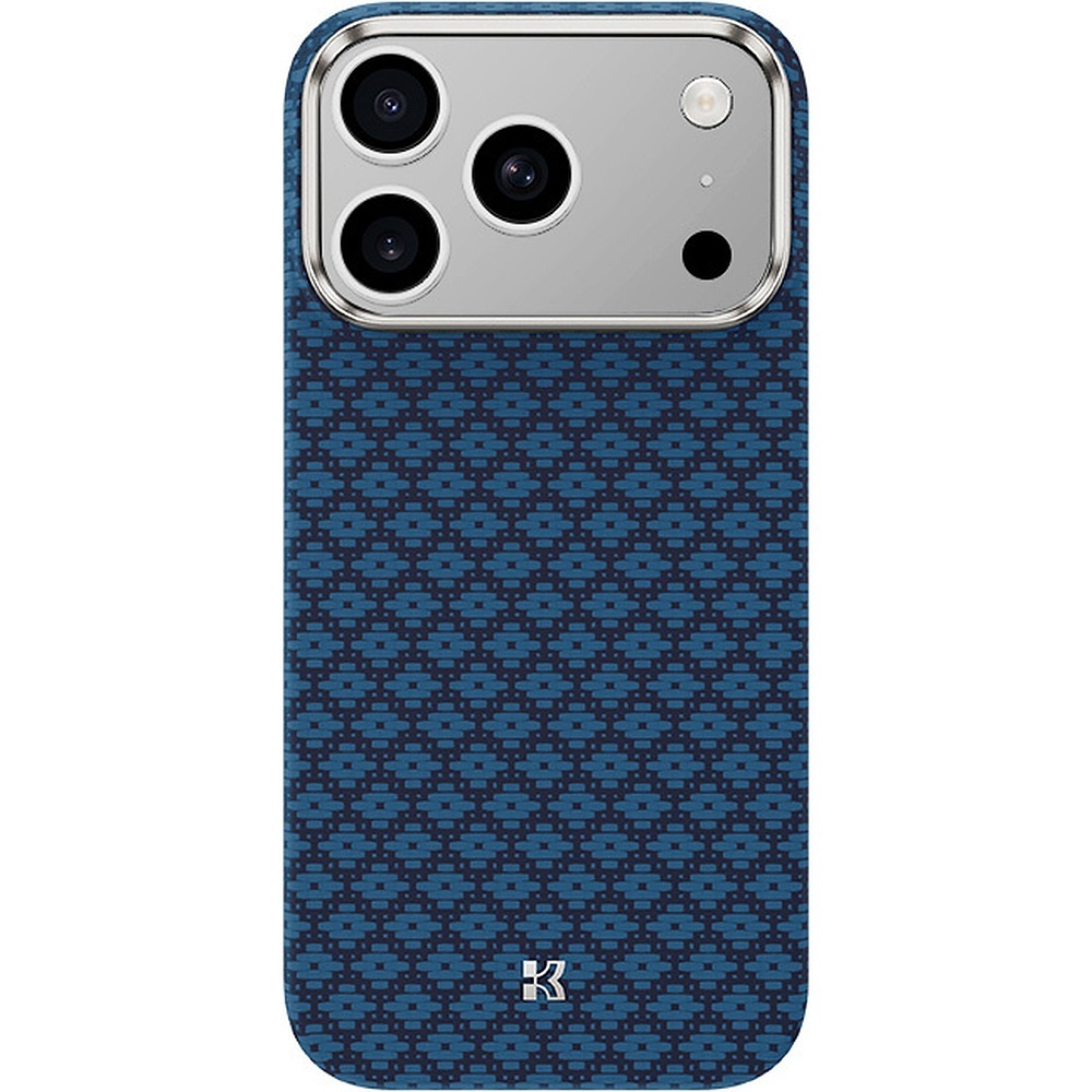 Mėlynas „Benks Magnetic Armor Air Armor Grid 600D“ kevlaro dėklas su metaliniu rėmeliu (C.K.FL.AP.BE.0072), skirtas iPhone 18 Pro / iPhone 17 Pro