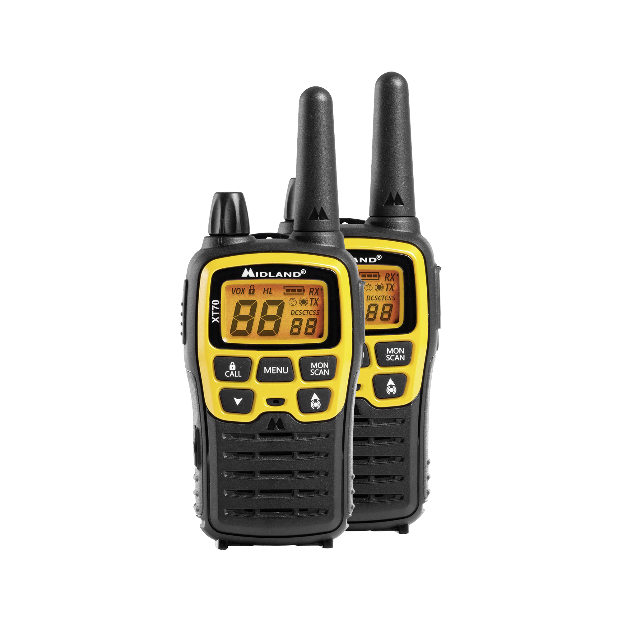 Rankinės PMR radijo stotelės MIDLAND XT70 lagaminėlyje