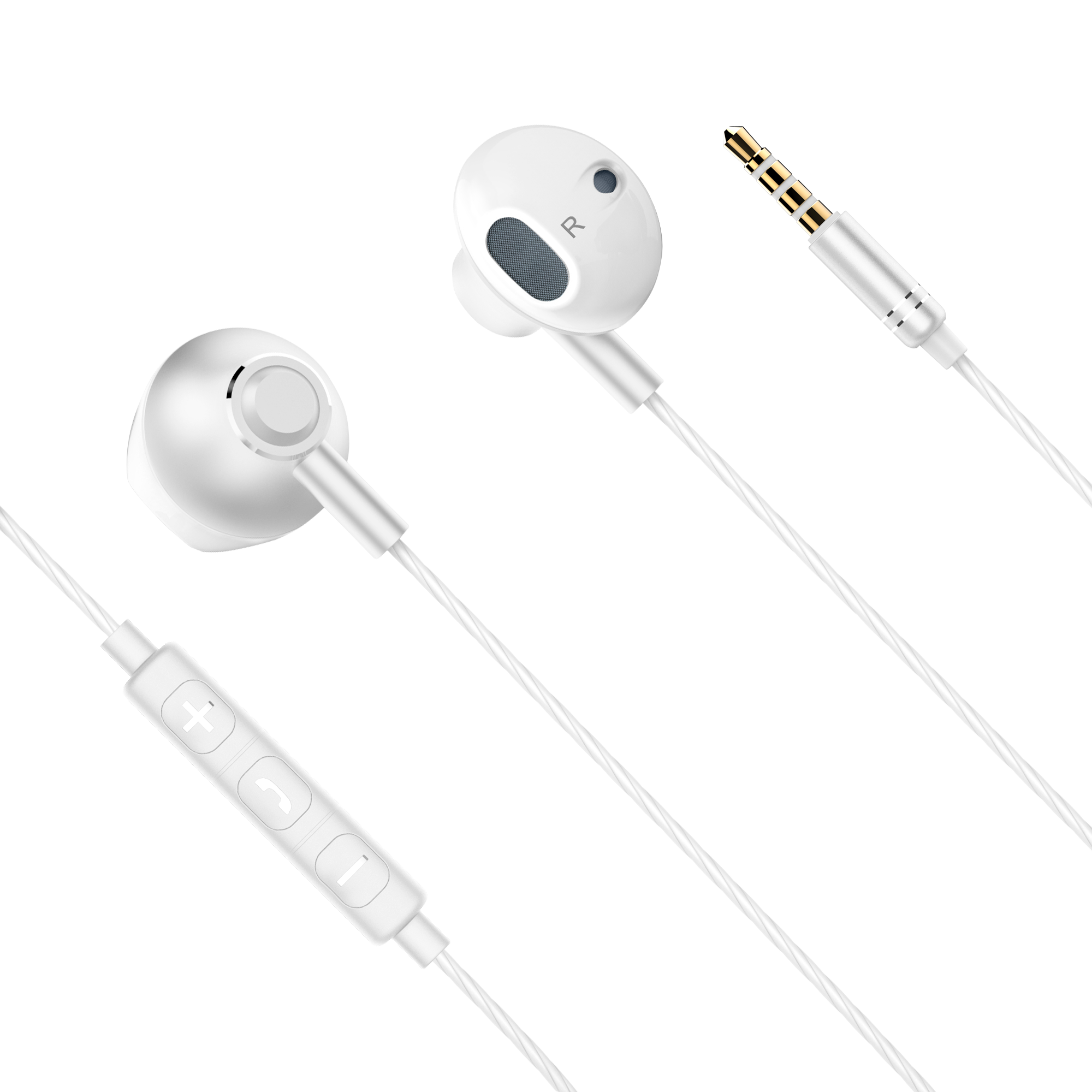 Kruger&Matz B2 į ausis įdedamos ausinės su mikrofonu, baltos