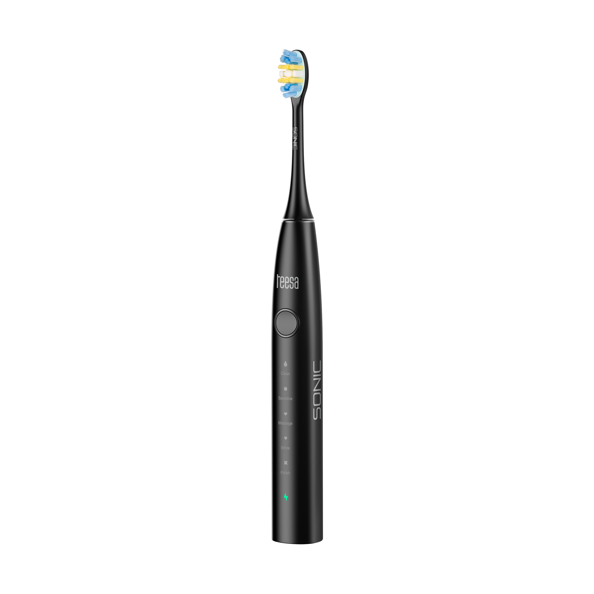 TEESA SONIC 2 garsinis dantų šepetėlis, juodas, 5 režimai, kelioninis dėklas, USB-C