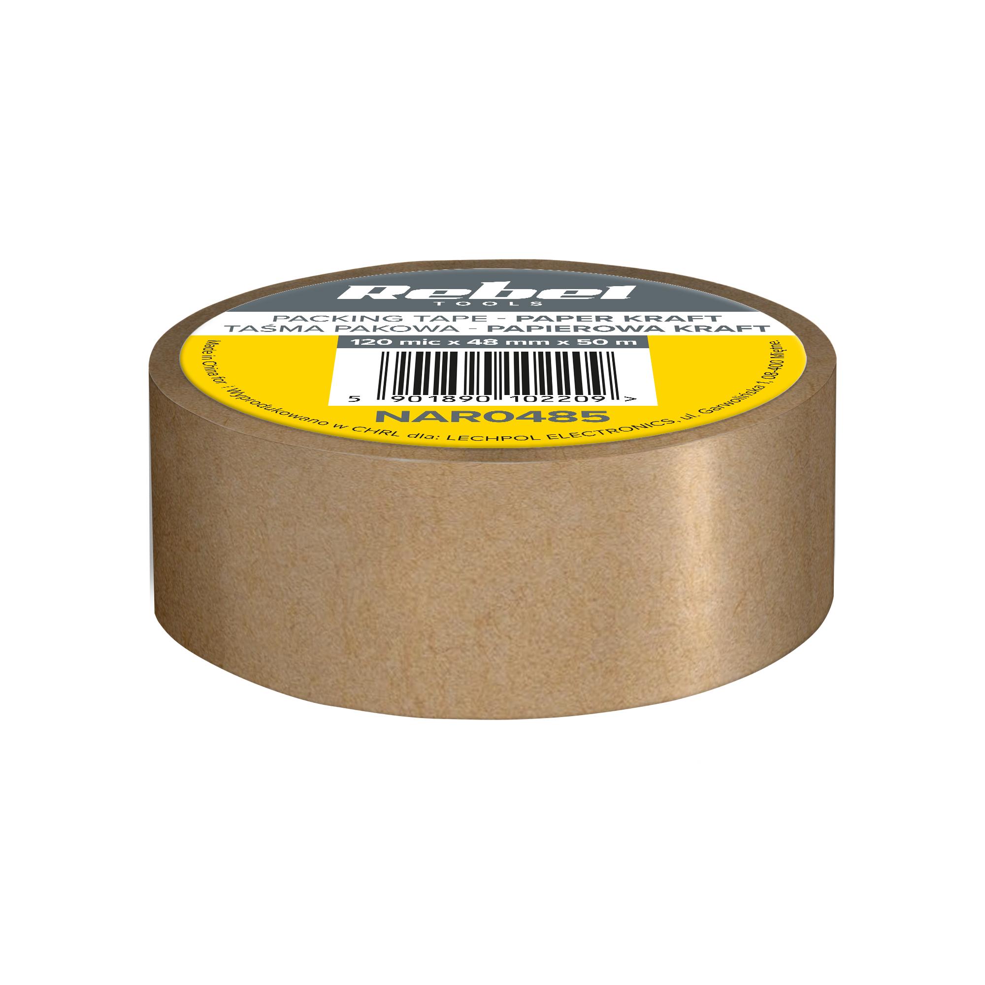 REBEL kraftpopieriaus pakavimo juosta, 120 µm x 48 mm x 50 m
