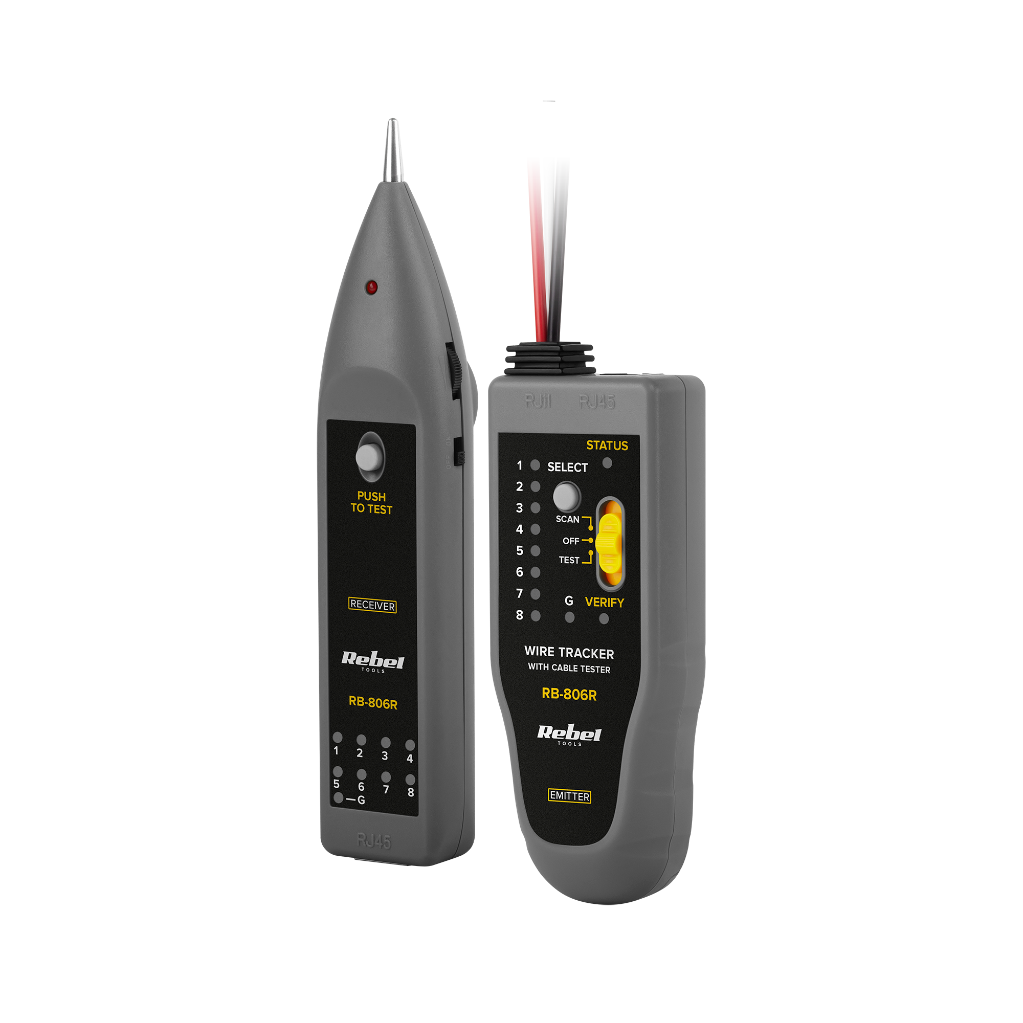 Telefono linijų testeris (laidų porų ieškiklis) REBEL RB-806R