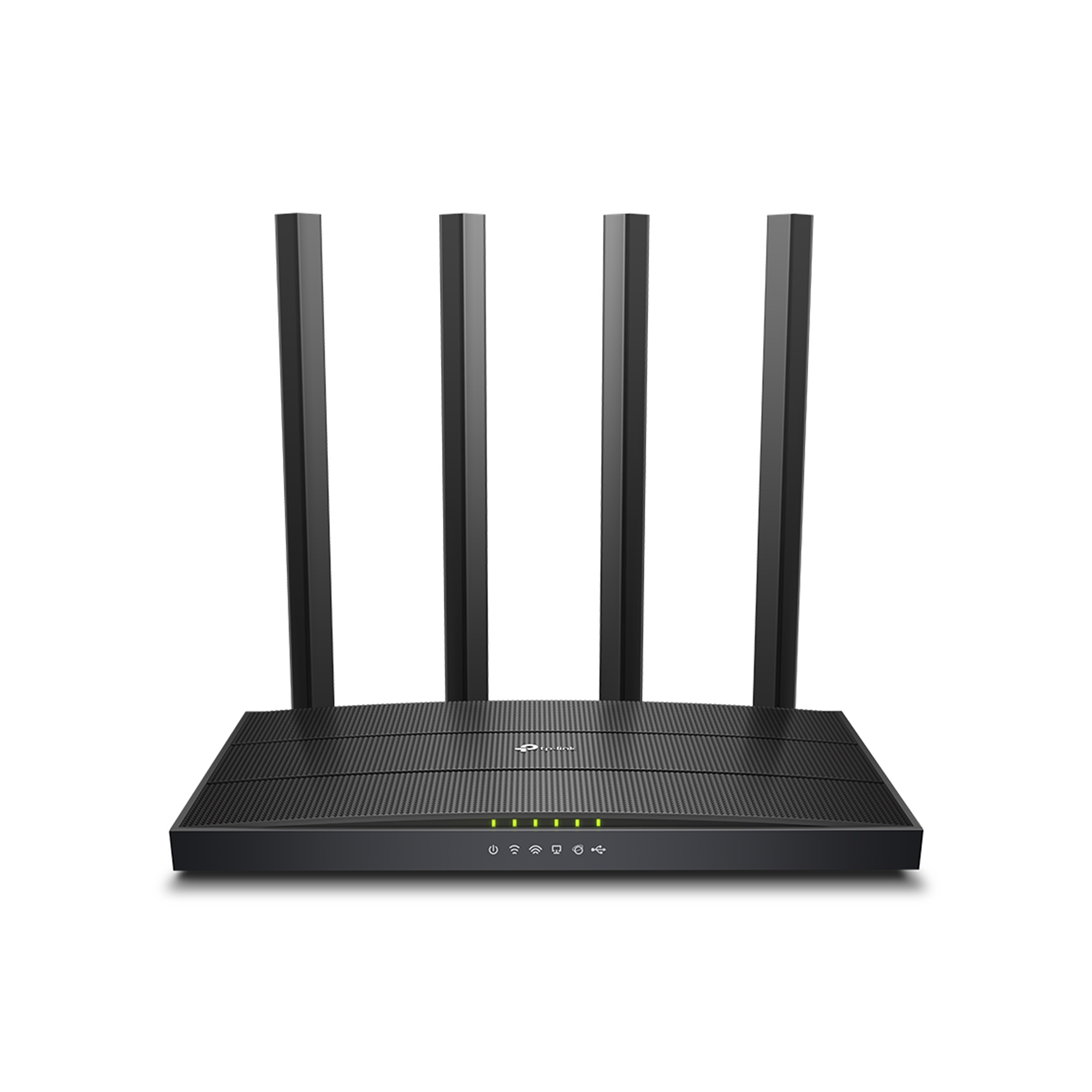 Juodas dviejų dažnių „TP-Link Archer C6U“ AC1200 Gigabit Wi-Fi maršrutizatorius