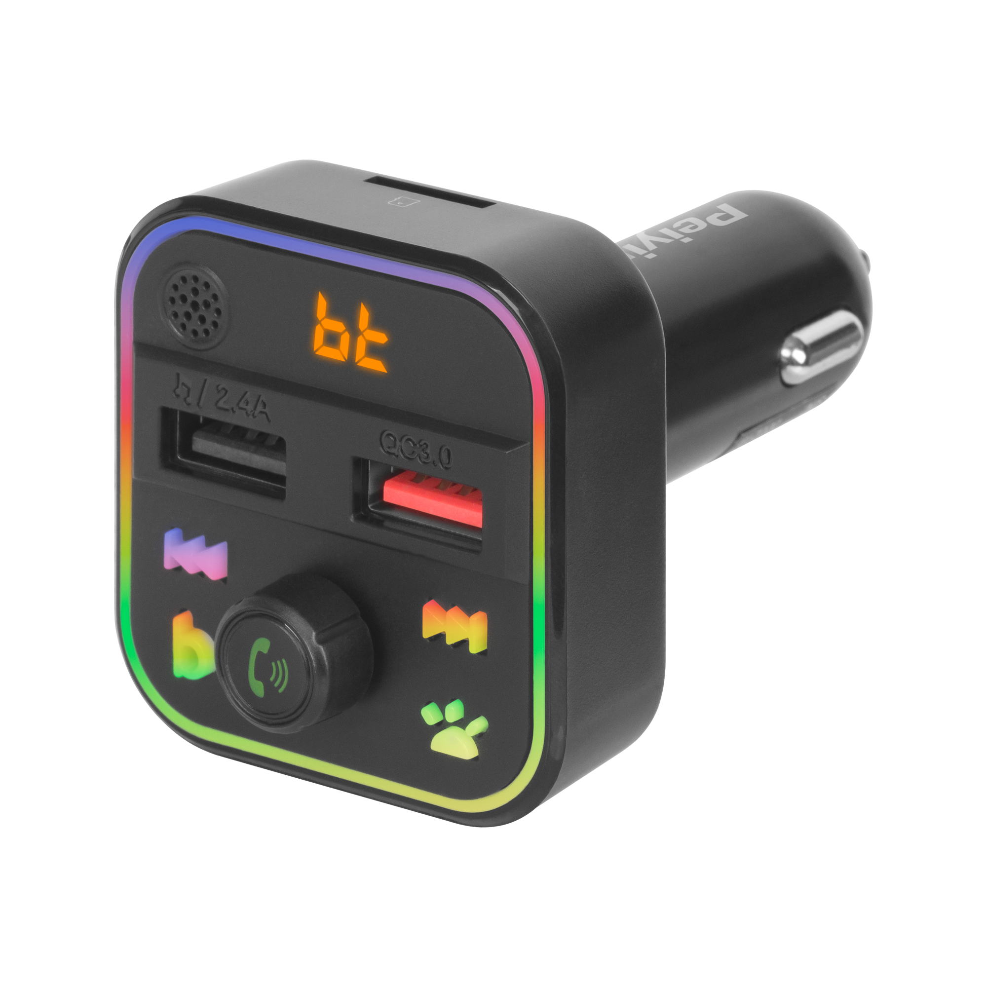 Automobilinis Bluetooth FM siųstuvas su 2 USB prievadais