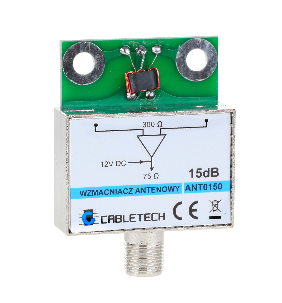 Cabletech ekranuotas antenos stiprintuvas, 15 dB