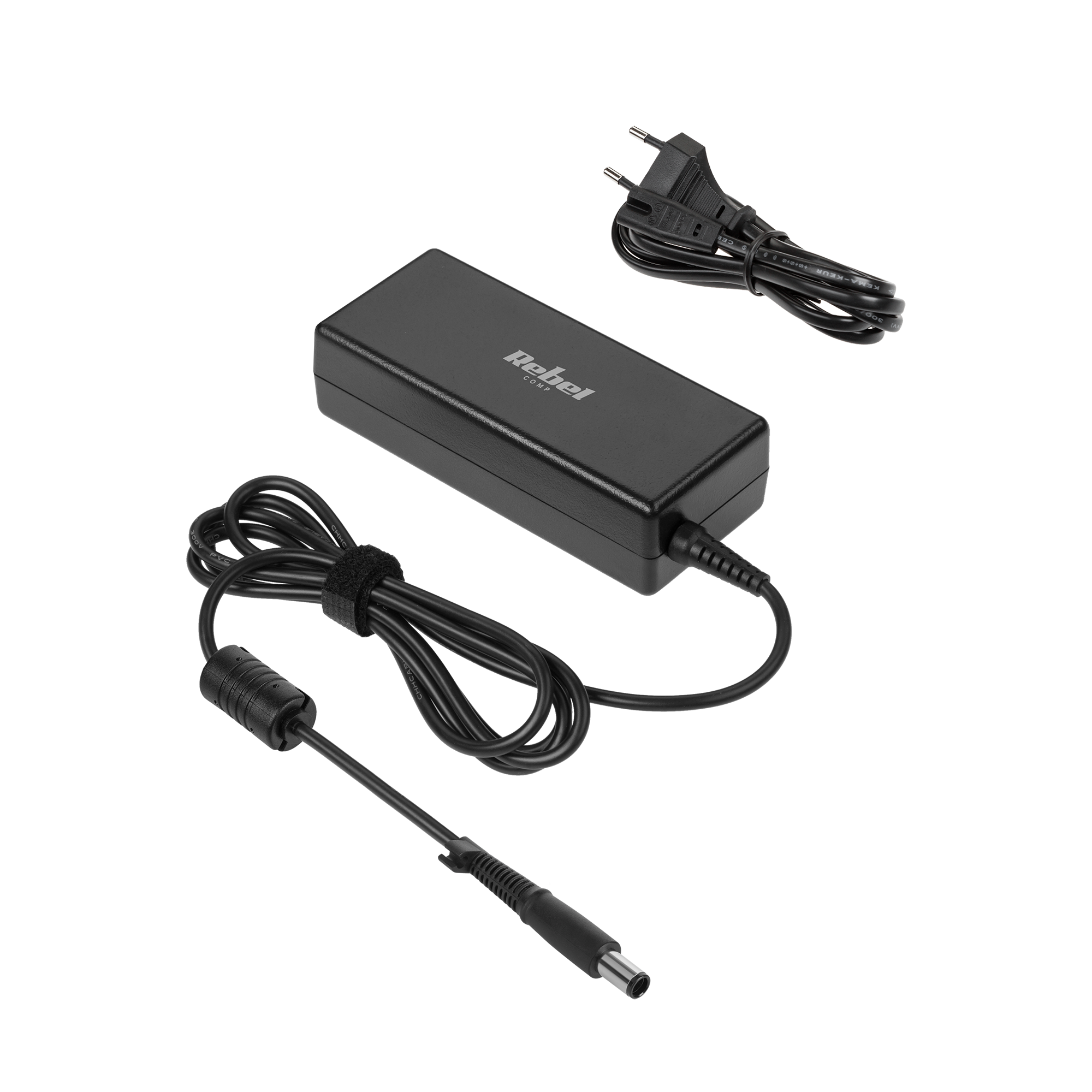 Rebel nešiojamojo kompiuterio maitinimo adapteris HP su maitinimo laidu, 90 W, 19 V, 4,62 A, 7,4 × 5,0 × 12 mm
