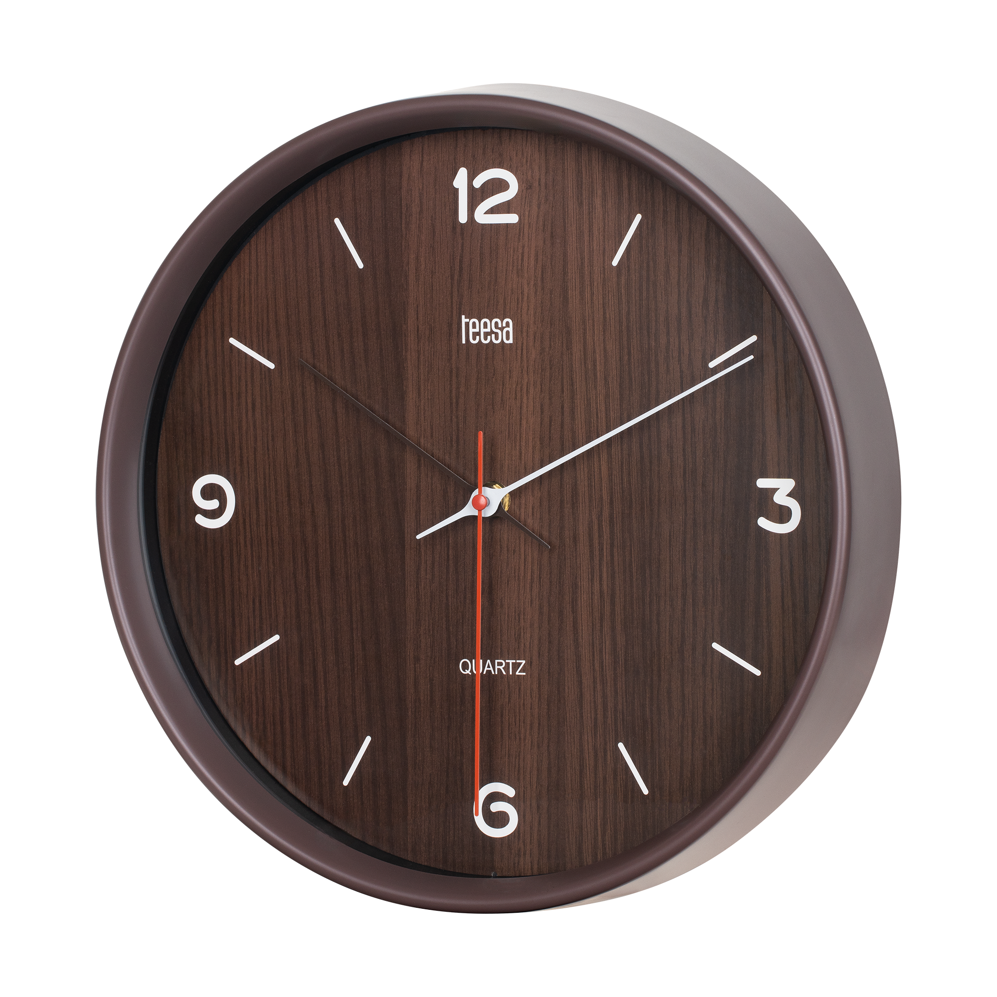 Wall clock, 30 cm, dark brown