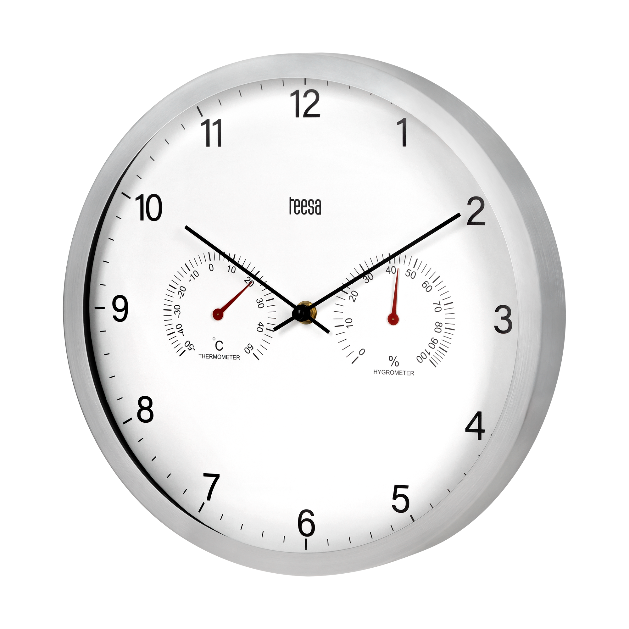 30 cm wall clock with thermometer and hygrometer