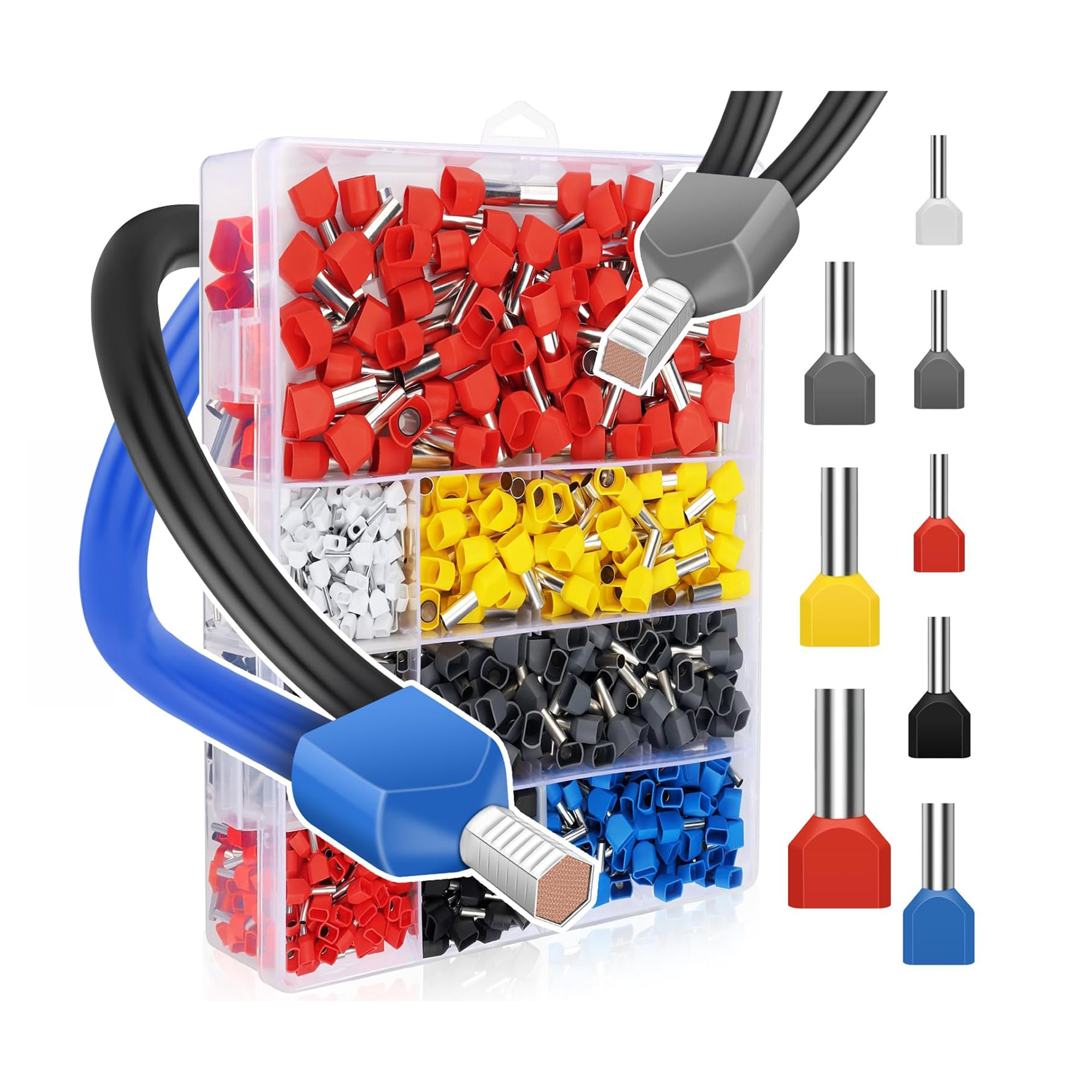 E6353 twin insulated wire ferrule set, 750 pcs.