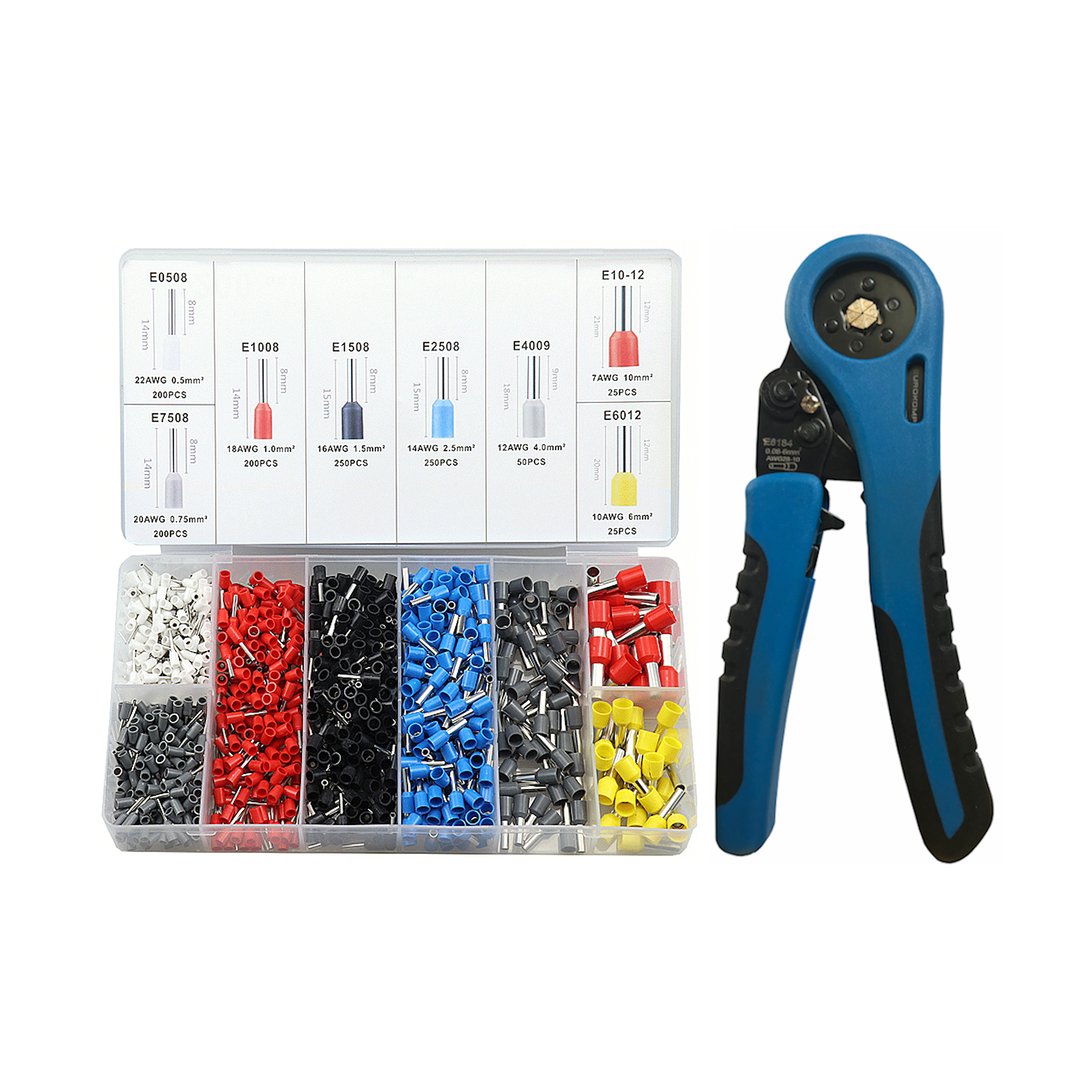 E6223 insulated cable terminal and crimping tool set