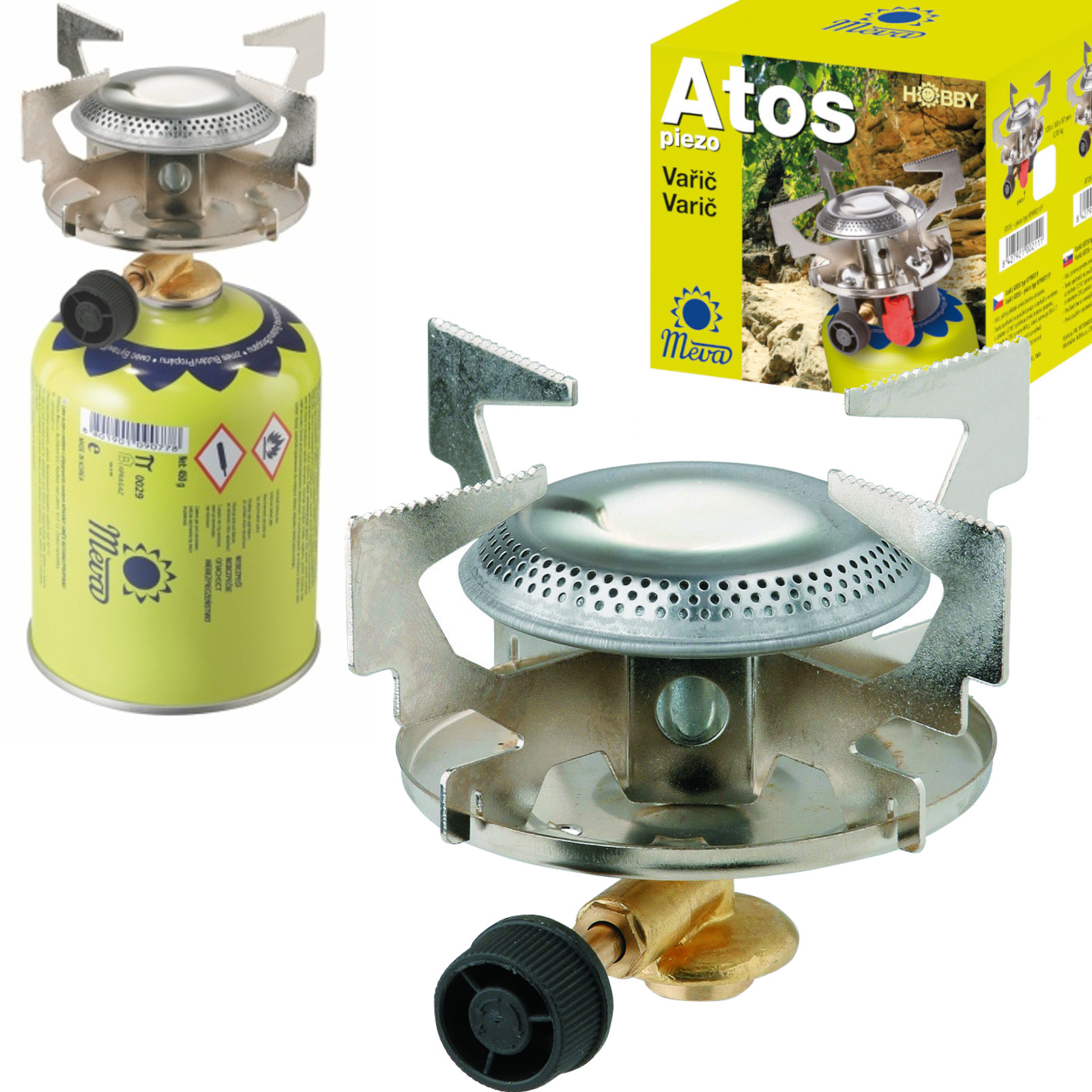 Туристическая газовая плитка ATOS, 1.8 кВт, для баллонов с резьбой 7/16"