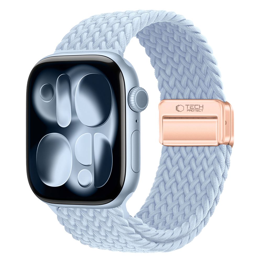 TECH-PROTECT NYLONMAG APPLE WATCH 4 / 5 / 6 / 7 / 8 / 9 / SE (38 / 40 / 41 MM) ŠVIESIAI MĖLYNAS