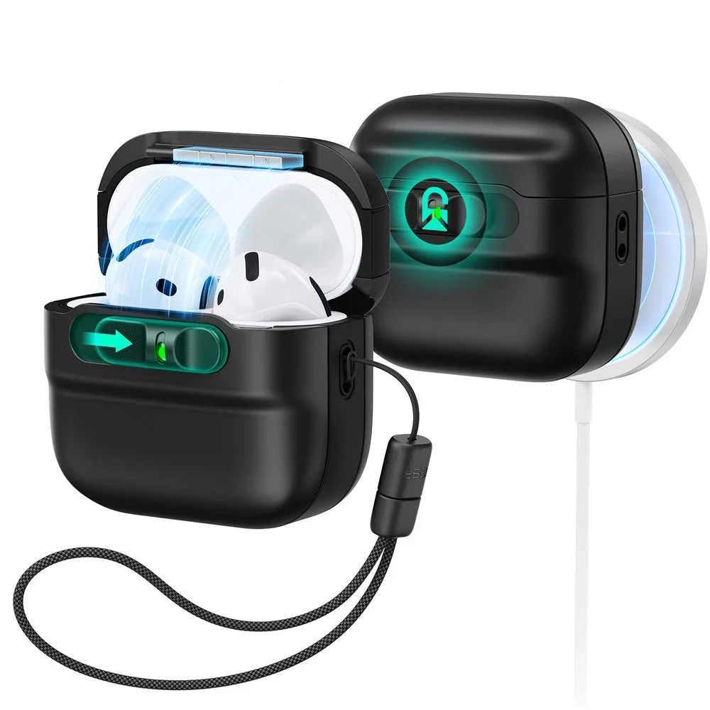 ESR Pulse Halolock MagSafe dėklas AirPods 4, juodas
