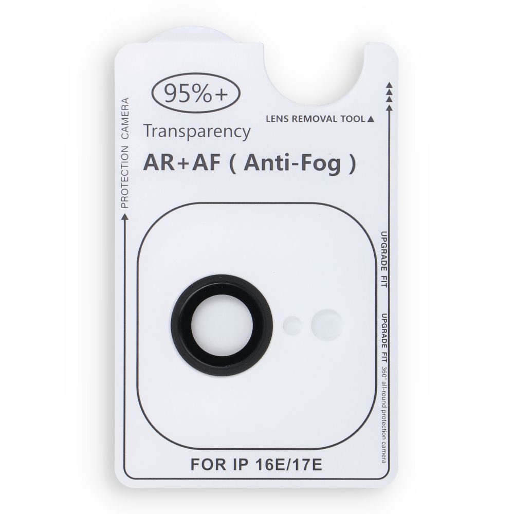 Juodas kameros apsauginis stiklas Forcell Premium, skirtas iPhone 16e / 17e
