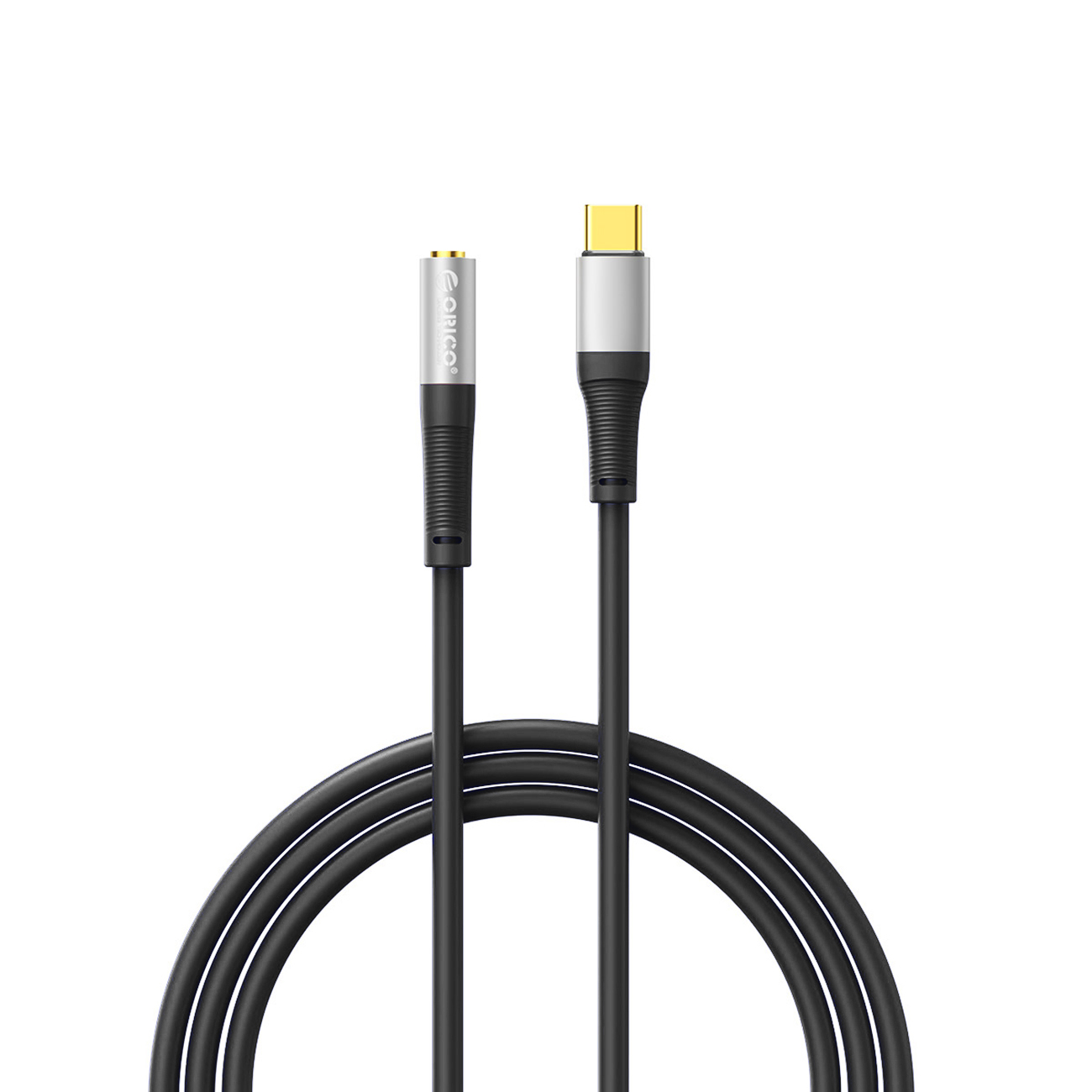 Juodas 1 m garso laidas Orico AXC: USB-C – 3,5 mm jack