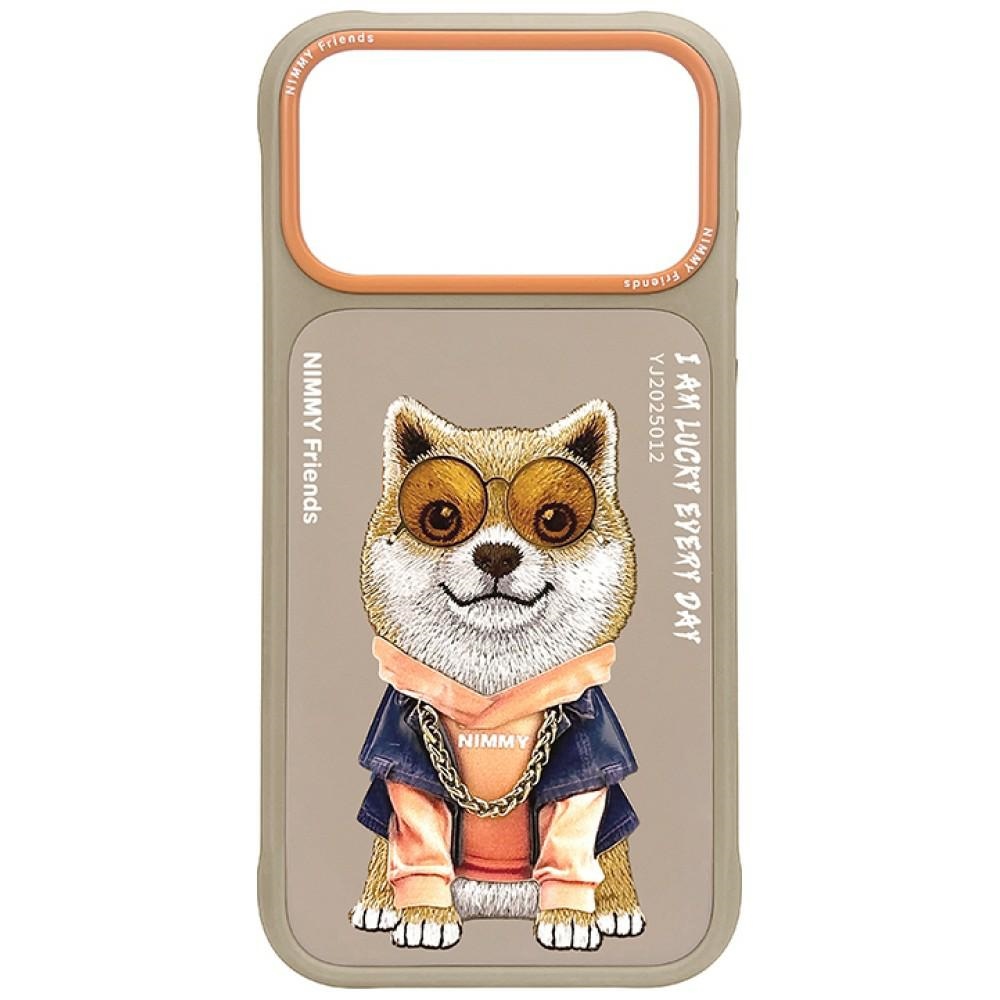 Smėlio spalvos NIMMY ŠAUNUS ŠUO SU AKINIAIS dėklas IPHONE 18 Pro/17 Pro