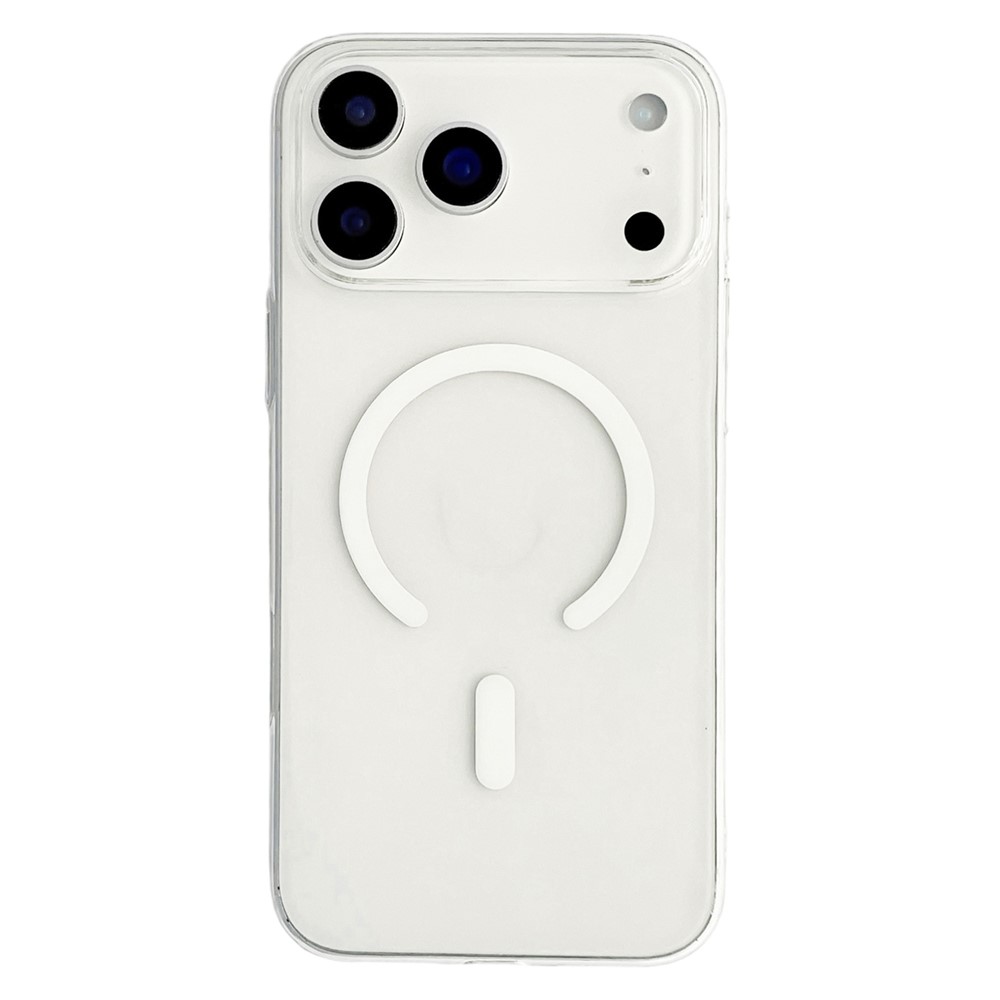 Skaidrus baltas su MagSafe suderinamas PC dėklas iPhone 18 Pro / 17 Pro