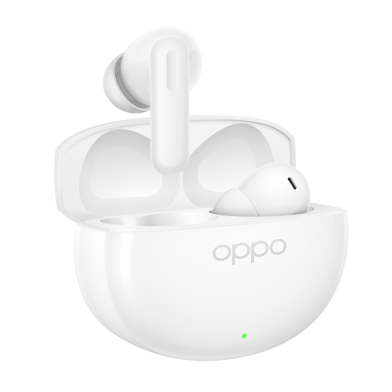 OPPO tikrai belaidės ausinės Enco Air5 Bluetooth, įstatomos į ausis, mikrofonas, blizgi balta, triukšmo slopinimas, belaidės