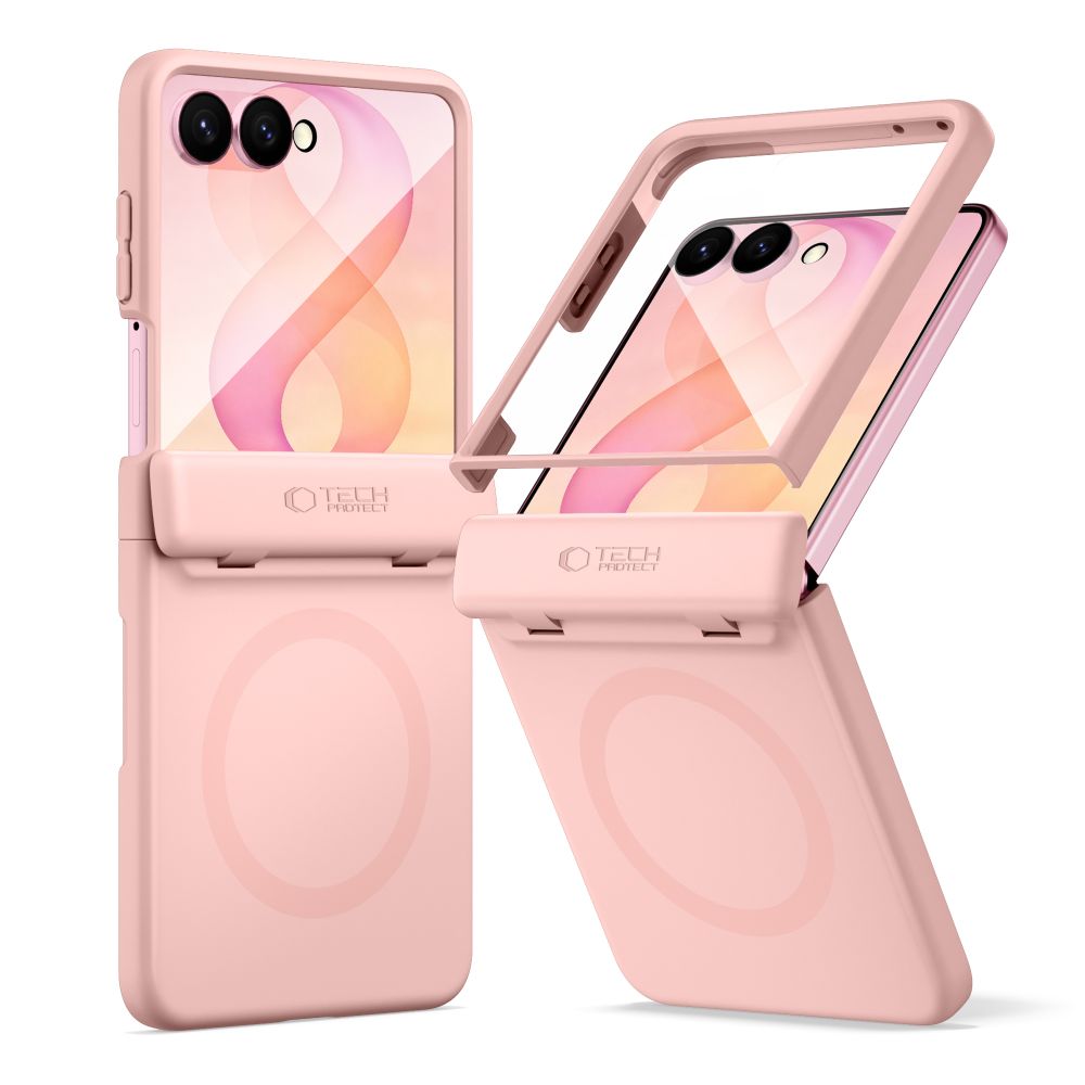 Tech-Protect Kevlar Aura dėklas, skirtas Samsung Galaxy Z Flip 8, suderinamas su MagSafe – rožinis
