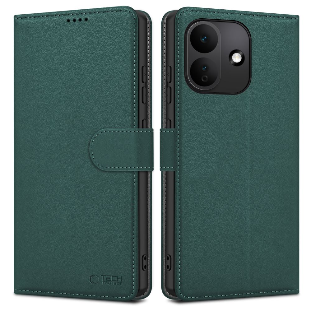 Tech-Protect Wallet dėklas-piniginė, skirtas Xiaomi Redmi Note 17 Pro 5G – žalias