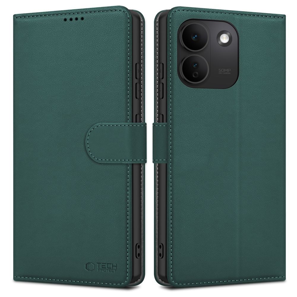 Tech-Protect Wallet dėklas-piniginė, skirtas Xiaomi Redmi Note 17 Pro Max 5G – žalias