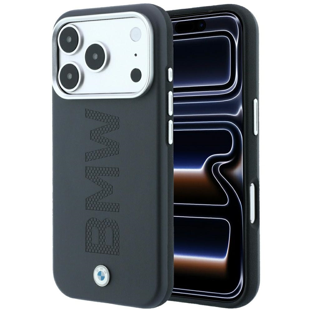 BMW Sign Centered Deboss dėklas, skirtas iPhone 18 Pro Max / 17 Pro Max, suderinamas su MagSafe – pilkas