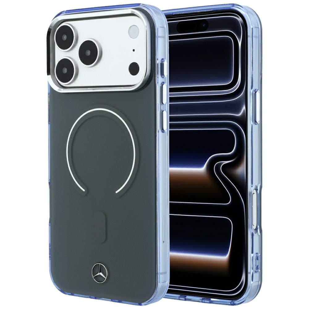 Mercedes Double Layer Iconic Logo dėklas, skirtas iPhone 18 Pro Max / 17 Pro Max, suderinamas su MagSafe – tamsiai pilkas