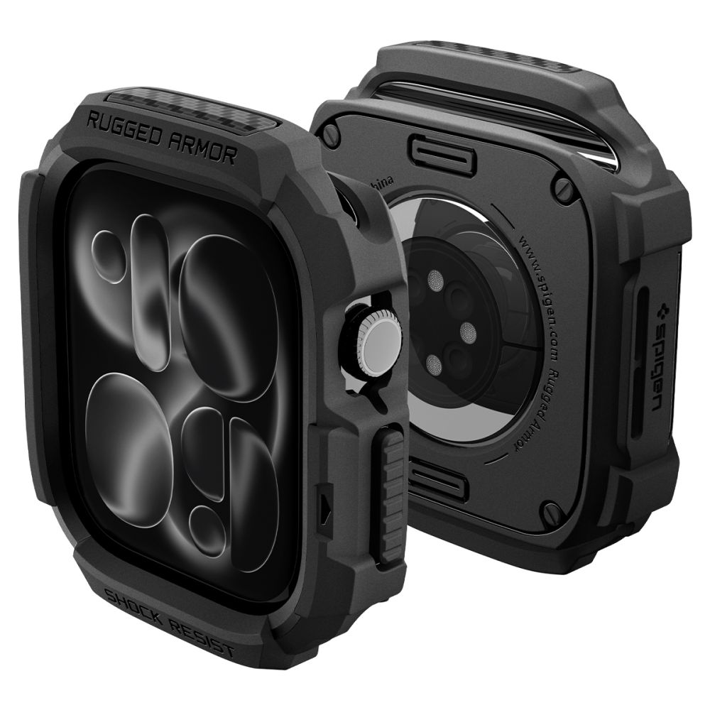 чехол Spigen Rugged Armor  Apple Watch 46 mm, матовый чёрный
