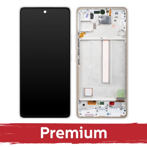Ekranas skirtas Samsung A536 A53 5G su rėmeliu / White / OEM