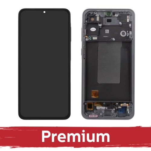 Ekranas skirtas Samsung A566 A56 5G su rėmeliu / Graphite / OEM
