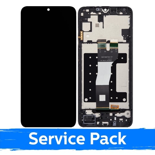Ekranas skirtas Samsung A057 A05s juodas su rėmeliu (Service Pack) +INCLUDING BATTERY