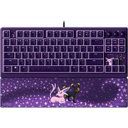 Razer Ornata V3 Tenkeyless Gaming keyboard Wired US Razer Mecha-Membrane Switches Wrist Rest Pokémon Espeon/Umbreon Edition