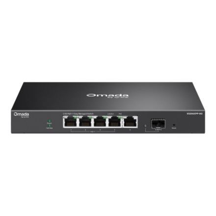 Lengvai valdomas komutatorius TP-Link Omada ES206XPP-M2, 5 × 2.5G BASE-T, 1 × 10GE SFP+, 4 × PoE++