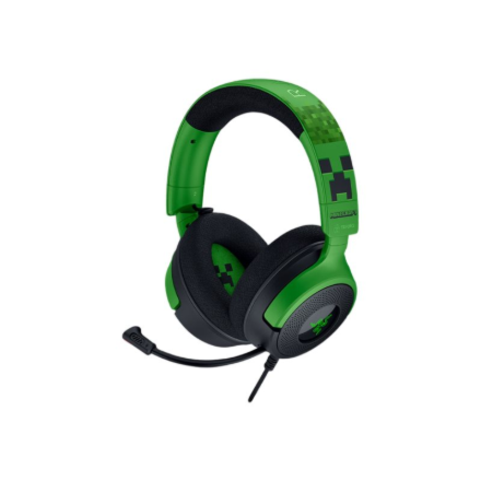 Laidinės ausis apgaubiančios žaidimų ausinės Razer Kraken V4 X su mikrofonu, Minecraft Edition
