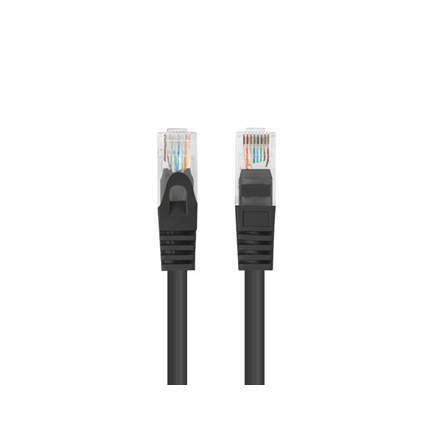 Lanberg PCU6-20CC-0050-BK Cat 6 UTP komutacinis tinklo kabelis, 0,5 m, juodas, 10 vnt. pakuotė