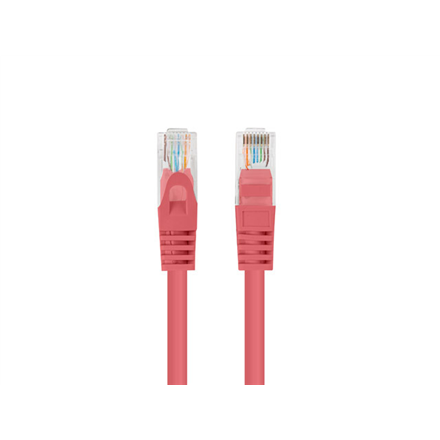 Raudonas tinklo kabelis Lanberg CAT.5e UTP, 1 m, patikrintas Fluke, 10 vnt., PCU5-20CC-0100-R