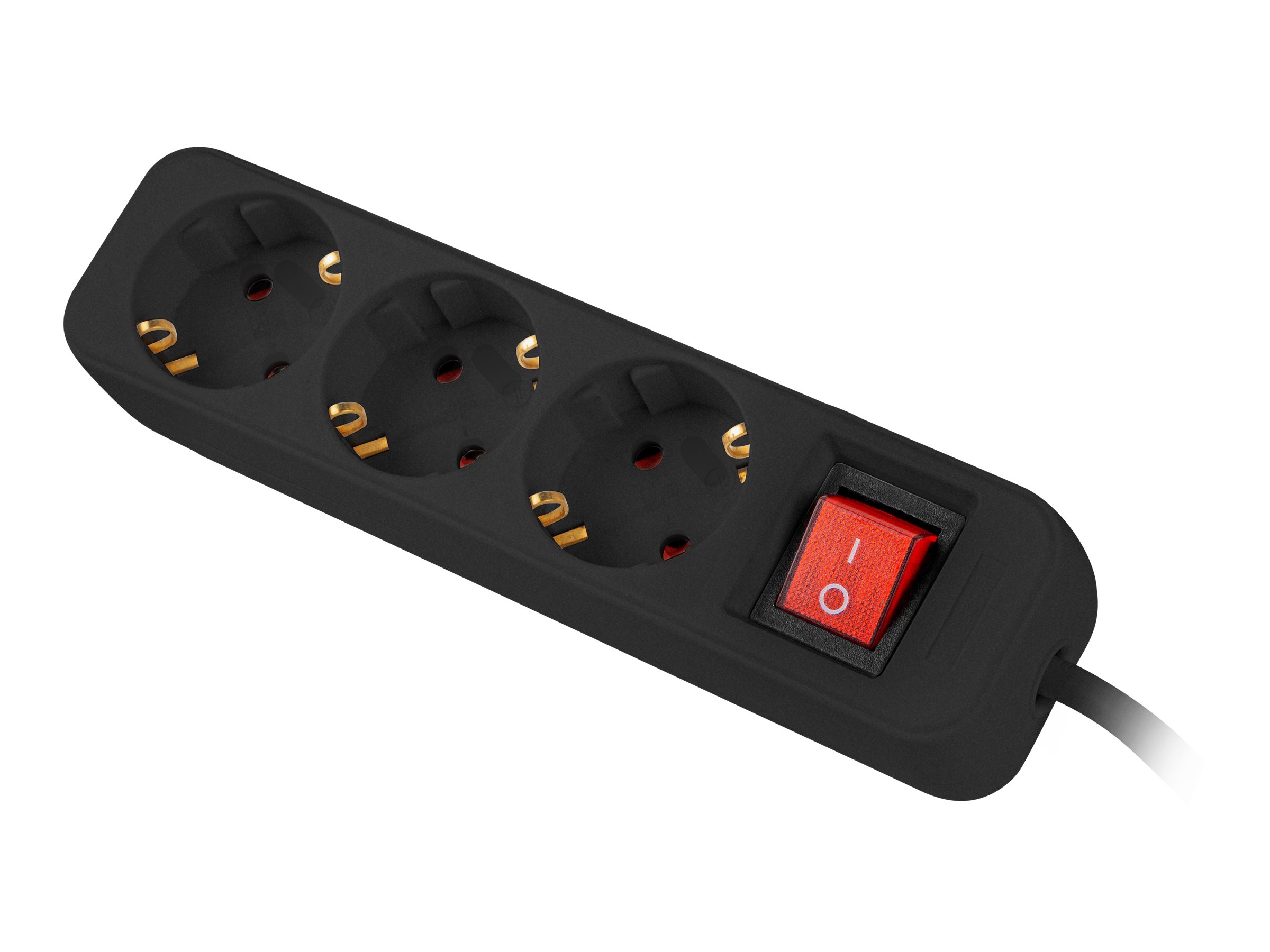 Lanberg PS1-03F-0150-BK ilgintuvas su automatiniu jungikliu, 3× Schuko, 1,5 m, juodas