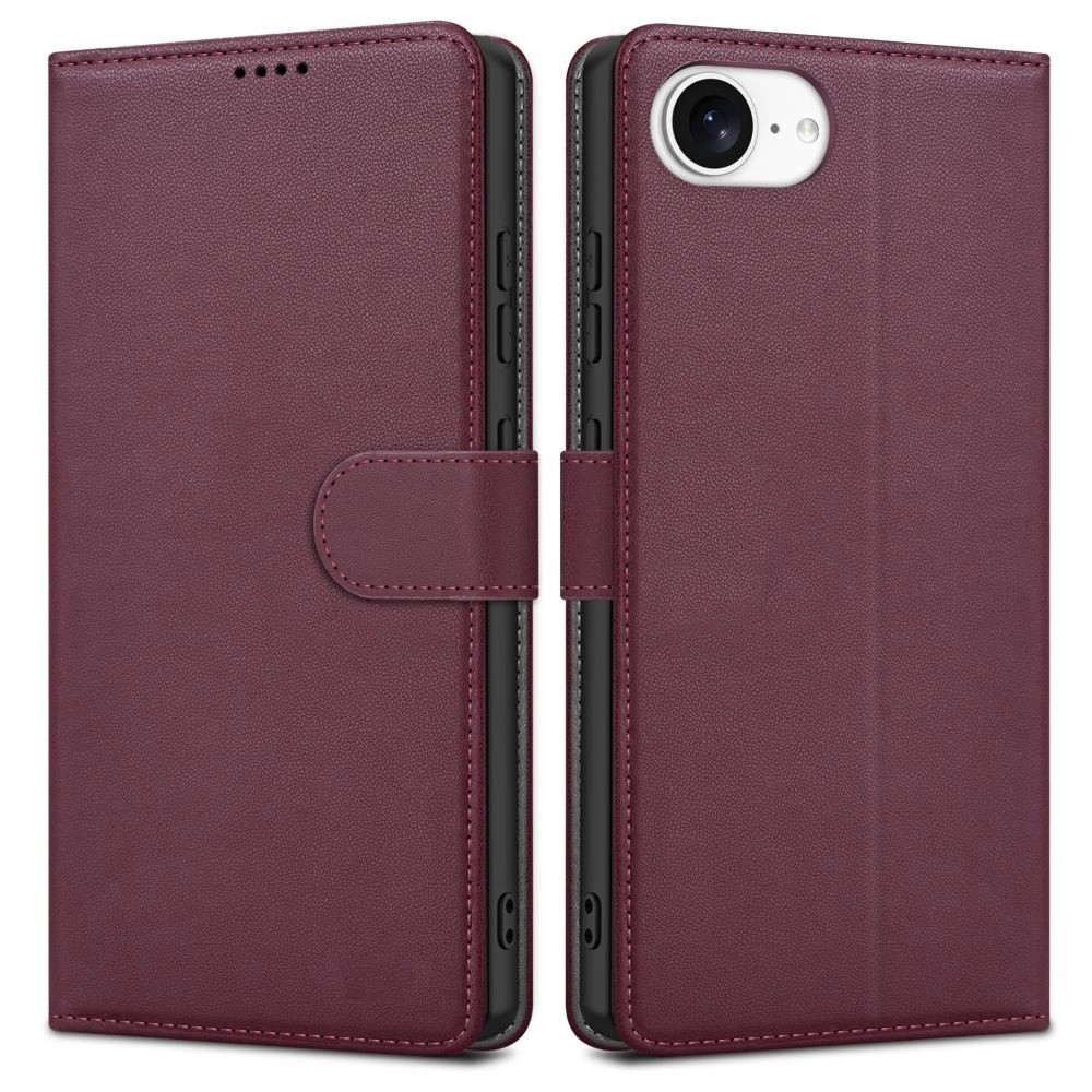 Dėklas Fancy Wallet Samsung S741 S26 FE tamsiai raudonas