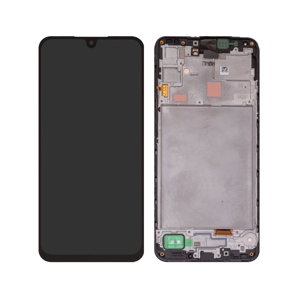 Ekranas Samsung A165 A16 4G/A166 A16 5G su lietimui jautriu stikliuku ir rėmeliu Black ORG